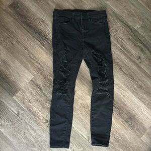 Black American eagle ripped jeans size US 6 short